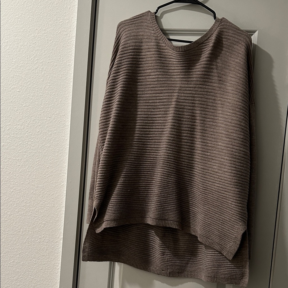Ashley Stewart Taupe Ribbed Sweater